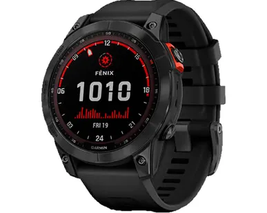фото Часы Garmin Fenix 7 Solar серый с черным ремешком