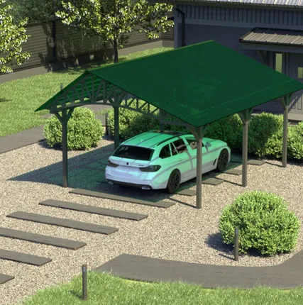 Фото №0 Двускатный навес №20 из поликарбоната 4,5х6,3 м