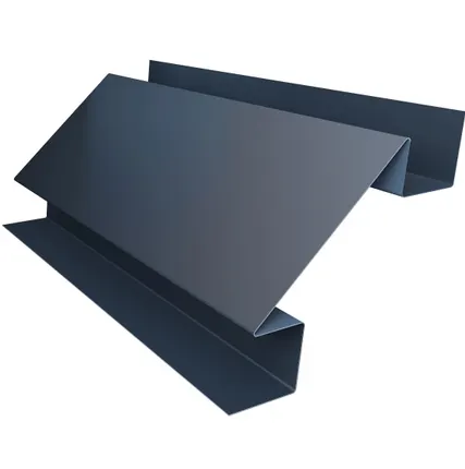 Фото №0 Планка угла внутреннего сложного Экобрус GL 0,5 Quarzit с пленкой RAL 7024 мокрый асфальт