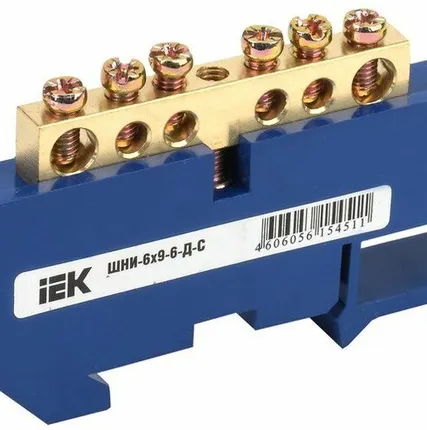 Фото №0 Шина IEK Шина N "ноль" ШНИ-6х9-6-Д-С (YNN10-69-6D-K07)