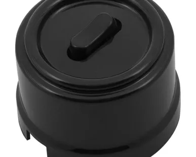 фото Выключатель проходной 1-кл. (клавишный) пластик черн. Bironi B1-221-23