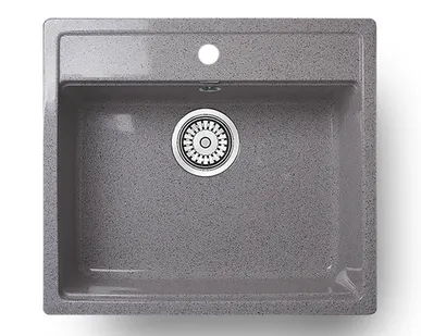 фото Мойка ГЛЯНЦЕВАЯ КВАРЦ 560LL -3 ТЕМНО СЕРЫЙ