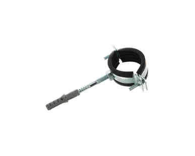 фото Хомут для труб 1 1/2" (47-52) STOUT (комплект: хомут, шпилька шуруп, дюбель пластиковый)