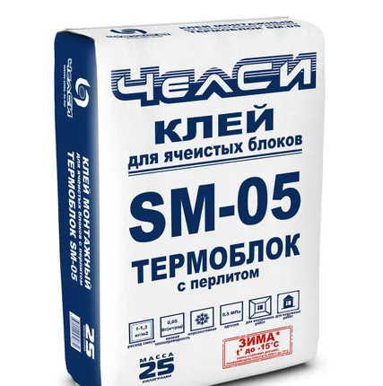 Фото №0 Клей ЧелСи для ячеистых блоков с перлитом Челси-Термоблок SM-05 с ПМД