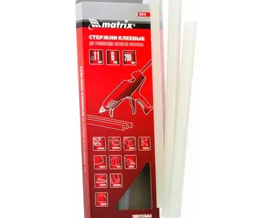 фото Стержень клеевой 11х200 мм прозрачный 6 шт Matrix 930720