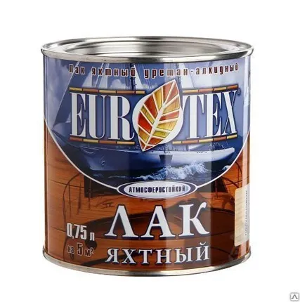 Фото №0 Лак яхтный глянцевый "Евротекс" банка 0,75 л