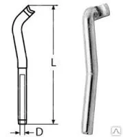 Фото №0 Т-терминал для обжима на трос 4ммх100мм, нерж. сталь А4