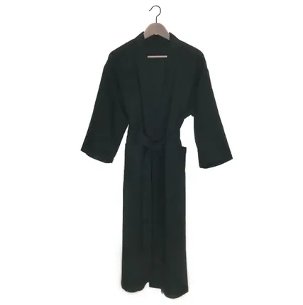 Фото №0 Халат кимоно для бани женский Linen Steam Уголь (р.44-46, чёрный, 100% лён)