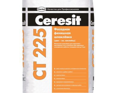 фото Финишная шпаклевка для наружных и внутренних работ Ceresit CT 225, 25кг