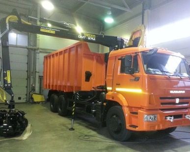 фото Ломовоз КАМАЗ 65115 с гидроманипулятором ОМТ-97М