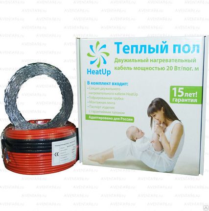 Фото №0 Нагревательный кабель HeatUp 300 Вт ( 15 м.п.)