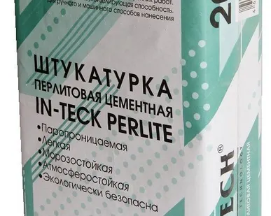 фото Штукатурка перлитовая легкая цементная IN-TECK PERLITE 20 кг.
