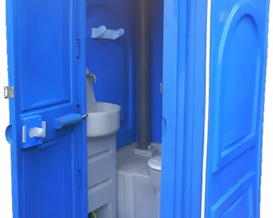 фото Мобильная туалетная кабина "Люкс" в разборе синяя