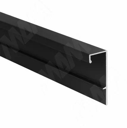 Фото №0 Профиль-ручка крепление саморезами для фасада от 16мм, черный матовый (анод), L-3000мм (PH.RU28.3000.7W PR)