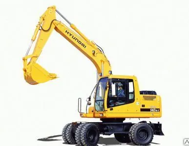 фото Аренда экскаватора Хундай, ковш 0,8 куб.м, колесный полноповоротный