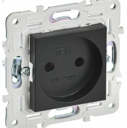 Фото №0 SKANDY Розетка без заземления без защитных шторок 10А SK-R02Bl черный IEK