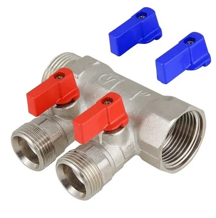 Фото №0 Коллектор с отсекающ кран 1"х3/4"евроконус - 2 вых Valtec