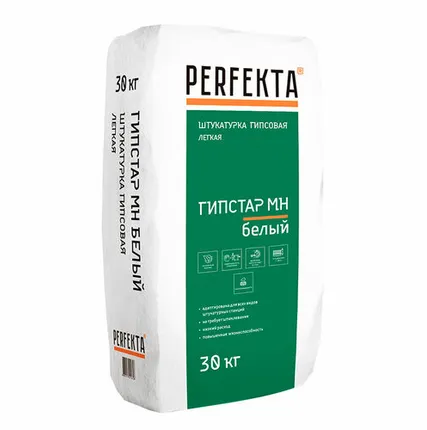 Фото №0 PERFEKTA Штукатурка гипсовая Гипстар МН белый 30кг