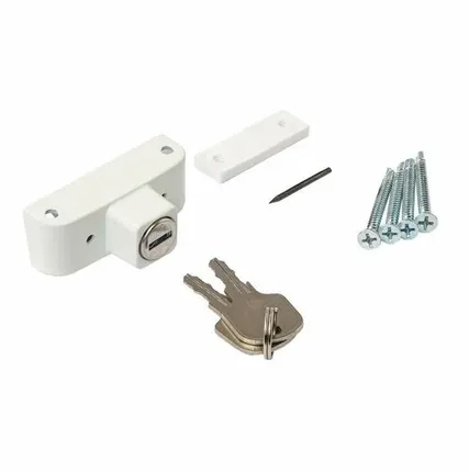 Фото №0 Детский замок (блокиратор) с цилиндром и ключом Elementis, белый