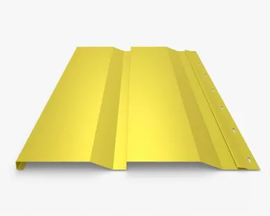 фото Сайдинг Металлический сайдинг «Корабельная доска» Premium, 0.5 мм RAL 1018, Желтый