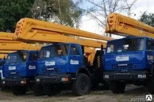 фото Автогидроподъемник ВС-28К Э.И. на шасси КАМАЗ-5350 (6х6) (трехколен.)
