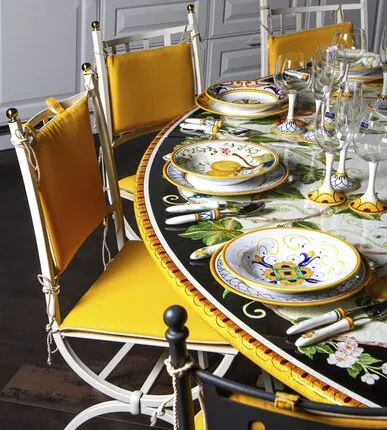 Фото №0 CD-184 Стол Bevagna 250см + надстолье 110см + 12 стульев+столовый сервиз на 86 предметов CD-184+12