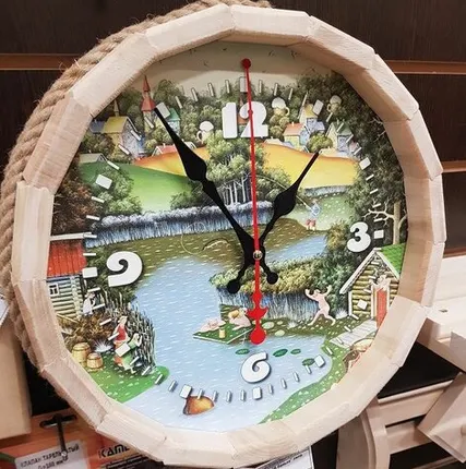 Фото №0 Настенные часы Бочка "В баньке" липа (1,5 кг)