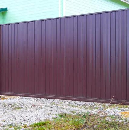 Фото №0 Автоматические откатные ворота Эконом на винтовых сваях