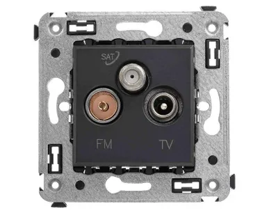 фото Розетка телевизионная TV/FM/SAT СП Avanti "Черный матовый" DKC 4412533