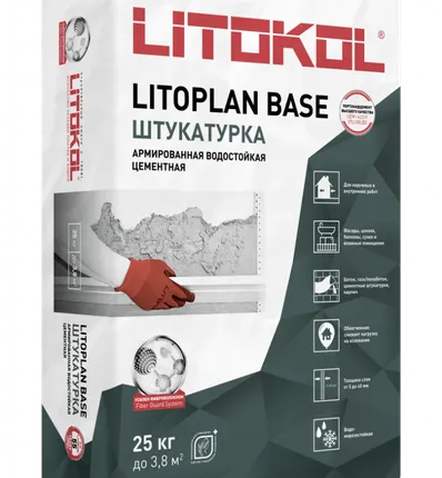 Фото №0 Штукатурка цементная LITOPLAN BASE Litokol (Литокол) 25кг