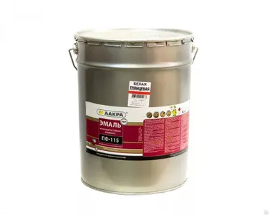 фото Эмаль ПФ-115 Белый Лакра глянцевая 20 кг