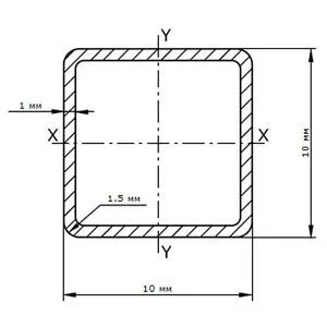 фото Труба профильная 10х10х1.0