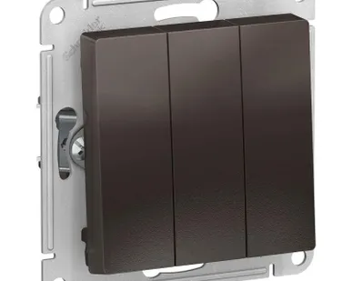 фото Выключатель 3-кл. СП AtlasDesign 10А IP20 (сх. 1+1+1) 10AX механизм мокко SE ATN000631