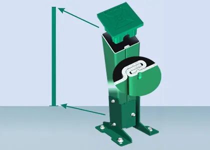 Фото №0 Столб со съемным фланцем - 700.60х40.1,5мм (RAL 6005)