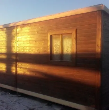 Фото №0 Деревянная бытовка 6*2,4, утепление 100, вагонка, без перегородки с электри