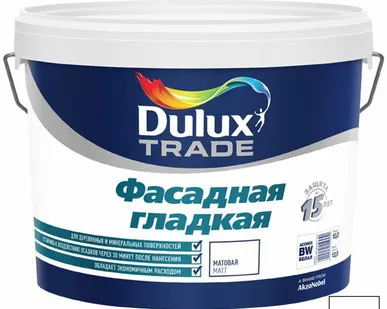 фото DULUX TRADE ФАСАДНАЯ ГЛАДКАЯ КРАСКА ВОДНО-ДИСПЕРСИОННАЯ ДЛЯ ФАСАДНЫХ ПОВЕРХНОСТЕЙ МАТОВАЯ Дулюкс