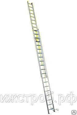 Фото №0 Лестница алюминиевая трёхсекционная с канатной тягой (3322) Алюмет