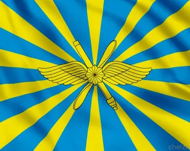 фото Флаг ВКС России [40х60 см. из ткани Атлас]