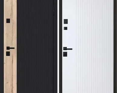 фото Входная дверь Конструктор дуб Галиф черная-белая АСД