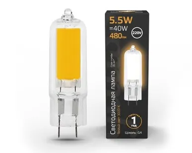 фото Светодиодная лампа Gauss 5,5W 480Lm 3000K G4 107807105
