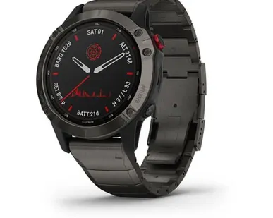 фото Часы Garmin Fenix 6 Pro Solar титановый DLC карбон с DLC титановым ремешком