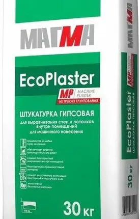 Фото №0 Штукатурка гипсовая EcoPLaster MP Магма 30 кг (45шт)