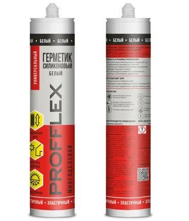 Фото №0 Герметик силиконовый универсальный белый PROFFLEX (2860мл) (15шт)