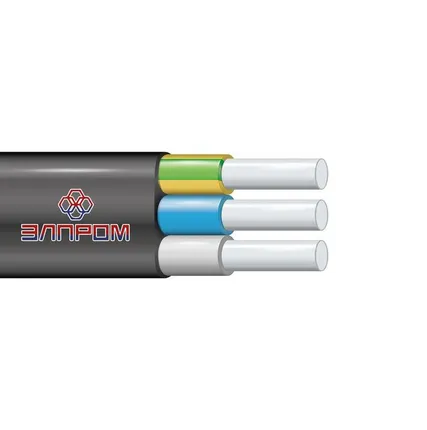 Фото №0 Кабель АВВГ-П 3х4 Ч ОК 0.66кВ (бухта) (м) ЭлПром НТ000002615