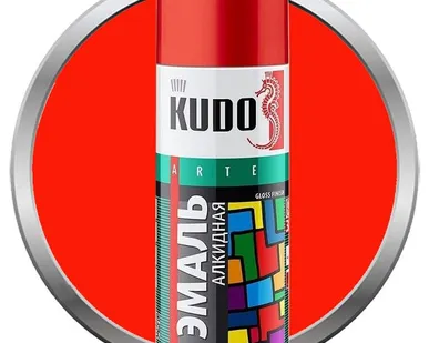 фото Эмаль аэрозольная универсальная алкидная RAL3020 KU-1003 красная KUDO 0,52л