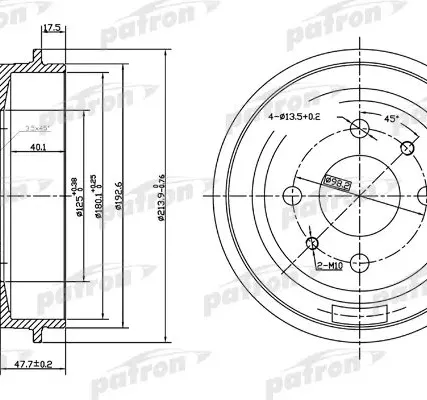 Фото №0 PDR1045 Барабан тормозной