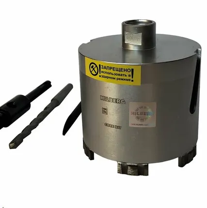 Фото №0 Коронка алмазная 112 мм по железобетону Hilberg Laser HM211 TRIO-DIAMOND