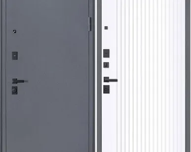 фото Входная дверь Беркут букле графит-белый матовый АСД