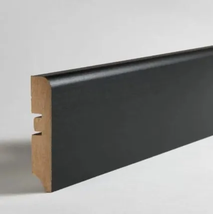 Фото №0 Плинтус МДФ Hannaholz 81 мм Чёрная Структура AD 81402.1