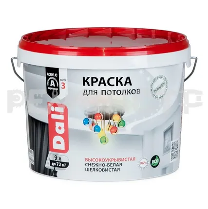 Фото №0 Краска акрил 9л д/потолка DALI Рогнеда (1/44) экк П